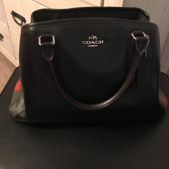 Coach Handbags - Camo Floral Red, Green and Black Rose Coach Bag
